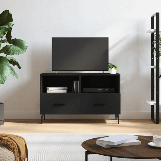 Móvel p TV, Armário de TV 80x36x50 cm derivados de madeira preto