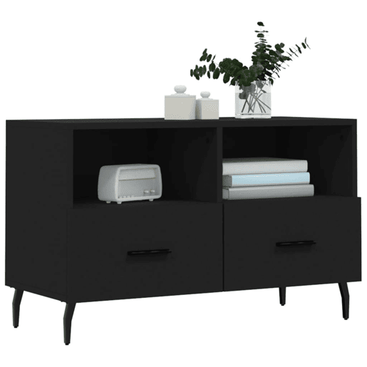 Móvel p TV, Armário de TV 80x36x50 cm derivados de madeira preto
