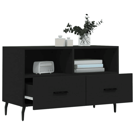 Móvel p TV, Armário de TV 80x36x50 cm derivados de madeira preto