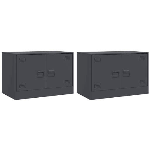 móveis de TV - Armários TV 2 pcs 67x39x44 cm aço antracite