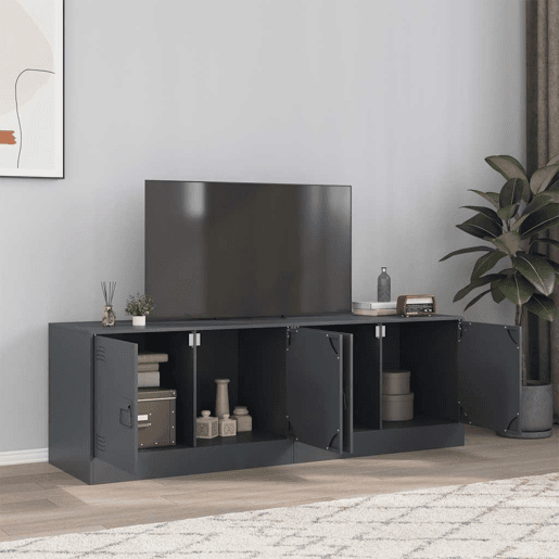 móveis de TV - Armários TV 2 pcs 67x39x44 cm aço antracite
