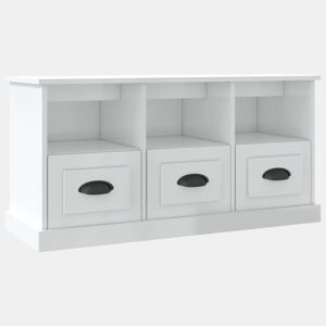 Móvel p TV, Armário de TV 100x35x50 cm derivados de madeira branco brilhante