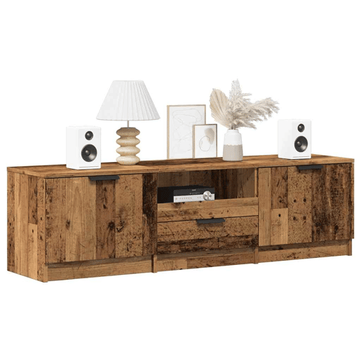 Móvel TV - Modulo de TV - Armário de TV madeira antiga 140x35x40 cm madeira trabalhada