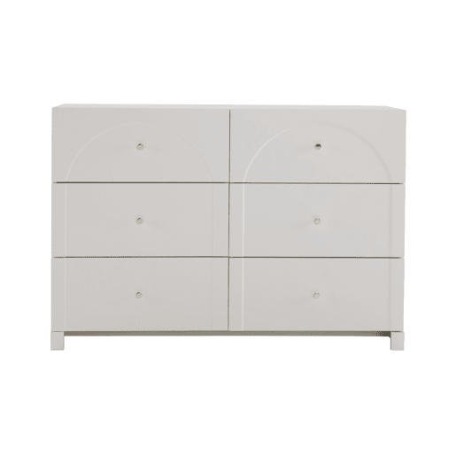 Aparador moderno - 6 portas com puxadores metálicos - Branco