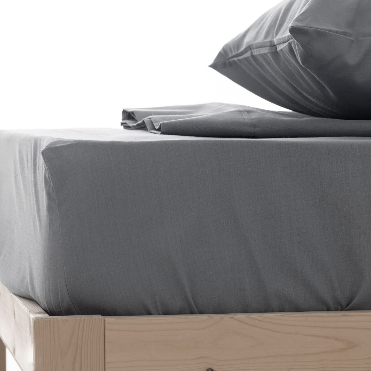 Sábana bajera lisa design gris ceniza cama 160cm (160x200cm) donegal collections