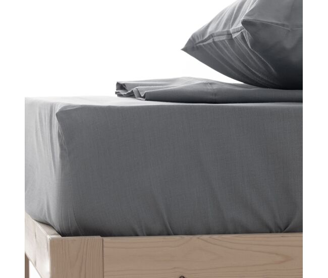 Sábana bajera lisa design gris ceniza cama 160cm (160x200cm) donegal collections