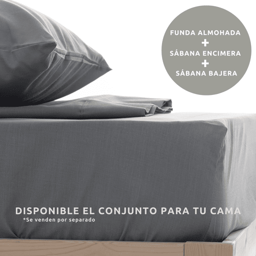 Lençol Ajustado Lisa Design Cinza Cinza Cama 160cm (160x200cm) Donegal Collections
