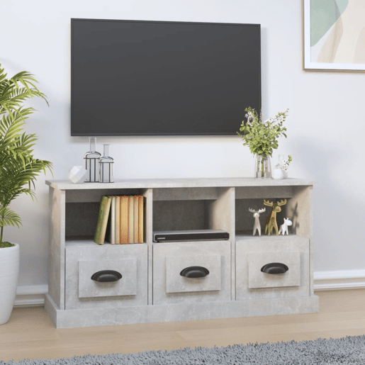 Móvel de TV - Modulo de TV - Armário de TV 100x35x50 cm derivados de madeira cinzento cimento