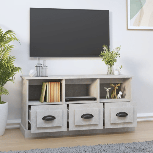 Móvel de TV - Modulo de TV - Armário de TV 100x35x50 cm derivados de madeira cinzento cimento