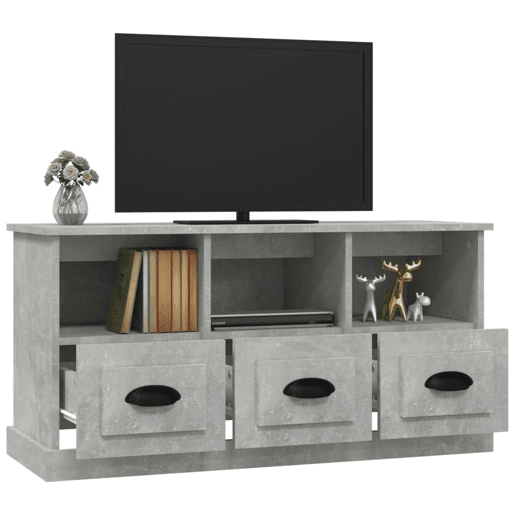 Móvel de TV - Modulo de TV - Armário de TV 100x35x50 cm derivados de madeira cinzento cimento