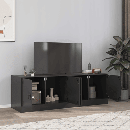 móveis de TV - Armários TV 2 pcs 67x39x44 cm aço preto