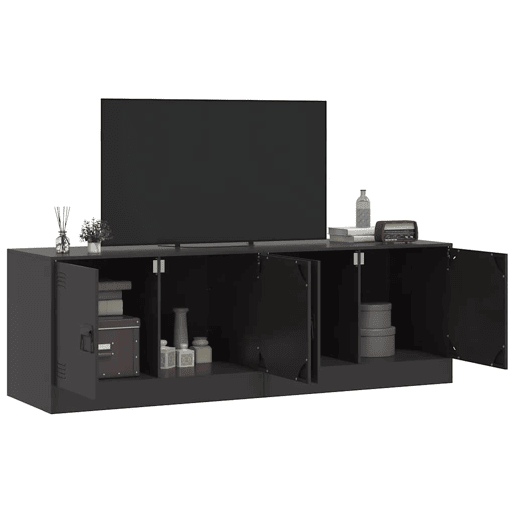 móveis de TV - Armários TV 2 pcs 67x39x44 cm aço preto