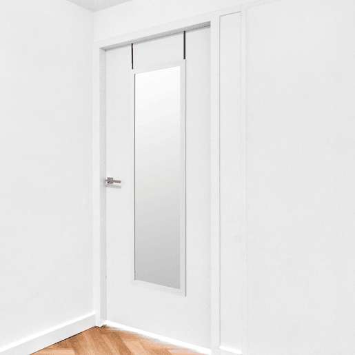 Espelho de Porta 35x125 cm u2013 Moldura MDF, Leve e Fácil de Pendurar, Estilo Nórdico