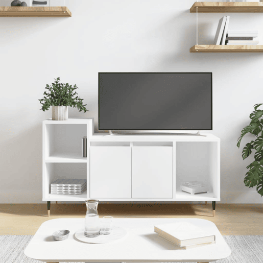 Móvel p TV, Armário de TV 100x35x55 cm madeira processada branco