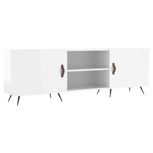 Móvel de TV - Modulo de TV - Armário de TV 150x30x50 cm derivados de madeira branco brilhante