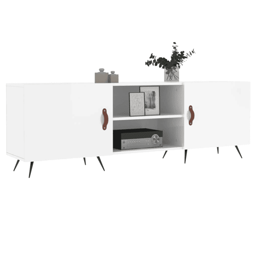 Móvel de TV - Modulo de TV - Armário de TV 150x30x50 cm derivados de madeira branco brilhante