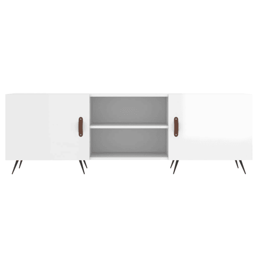 Móvel de TV - Modulo de TV - Armário de TV 150x30x50 cm derivados de madeira branco brilhante