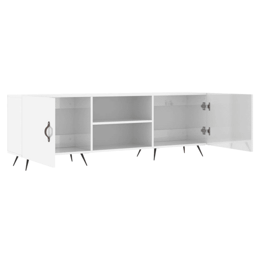 Móvel de TV - Modulo de TV - Armário de TV 150x30x50 cm derivados de madeira branco brilhante