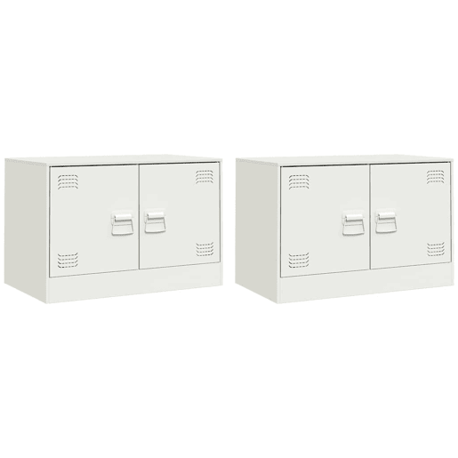 móveis de TV - Armários TV 2 pcs 67x39x44 cm aço branco