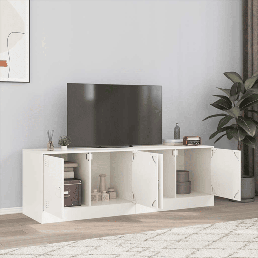 móveis de TV - Armários TV 2 pcs 67x39x44 cm aço branco