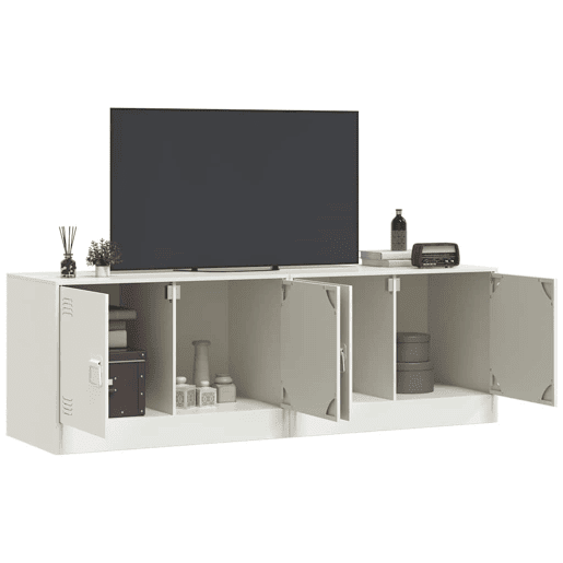 móveis de TV - Armários TV 2 pcs 67x39x44 cm aço branco