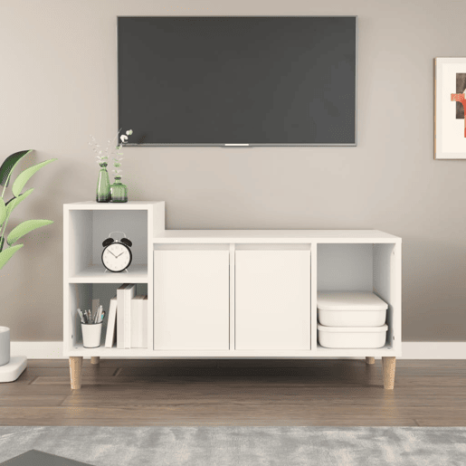 Móvel p TV, Armário de TV 100x35x55 cm madeira processada branco