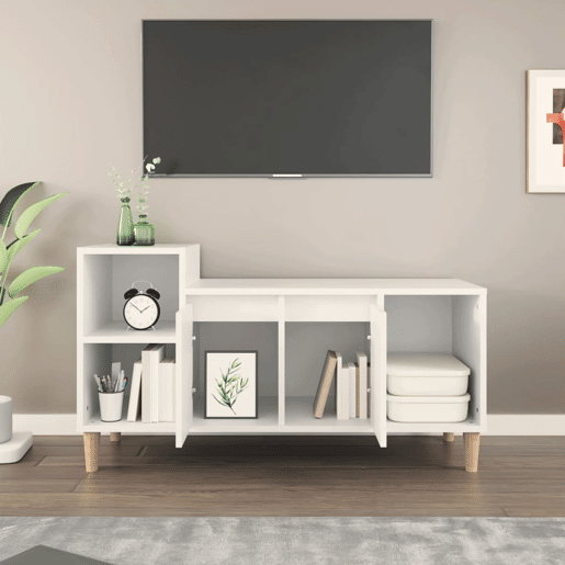 Móvel p TV, Armário de TV 100x35x55 cm madeira processada branco