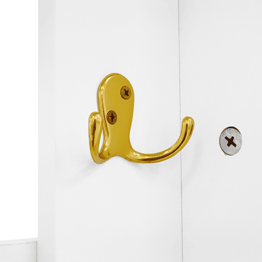 Roupeiro para sala de estar - com ganchos e sapateira - Branco Roupeiro para sala de estar - com ganchos e sapateira - Branco