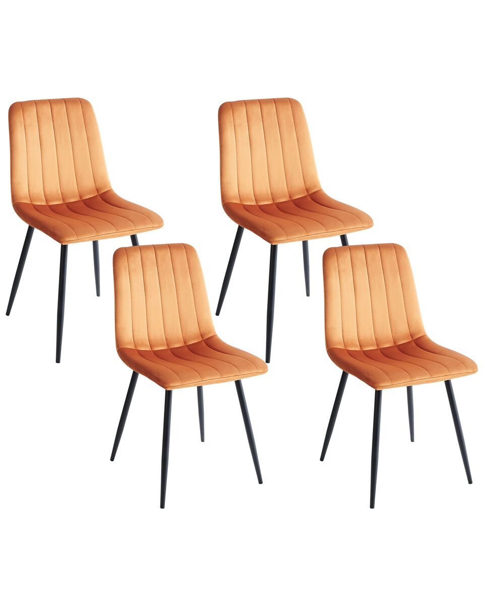 Beliani Silla de comedor KALISPELL Naranja