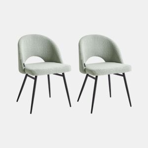 Conjunto de 2 cadeiras de jantar ONAGA Bouclé Verde claro
