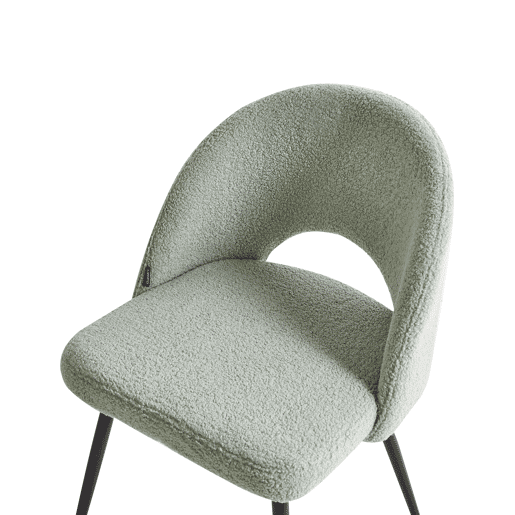 Conjunto de 2 cadeiras de jantar ONAGA Bouclé Verde claro