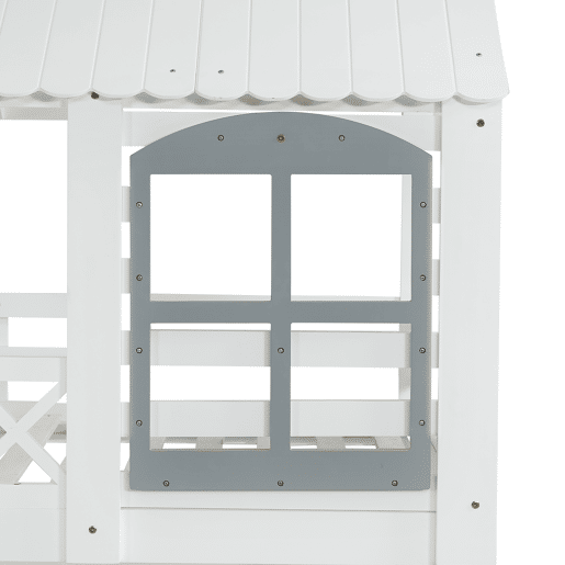 Beliche de madeira 90x200 cm - com escada para arrumação - Branco