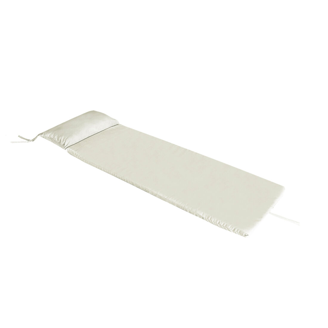 Acomoda textil – tumbona con cojín cabezal enrollable 180x50x4 cm para jardín piscina, playa, balcón y terraza. colchón para exterior desenfundable, portátil, ligero y cómodo. (beige)