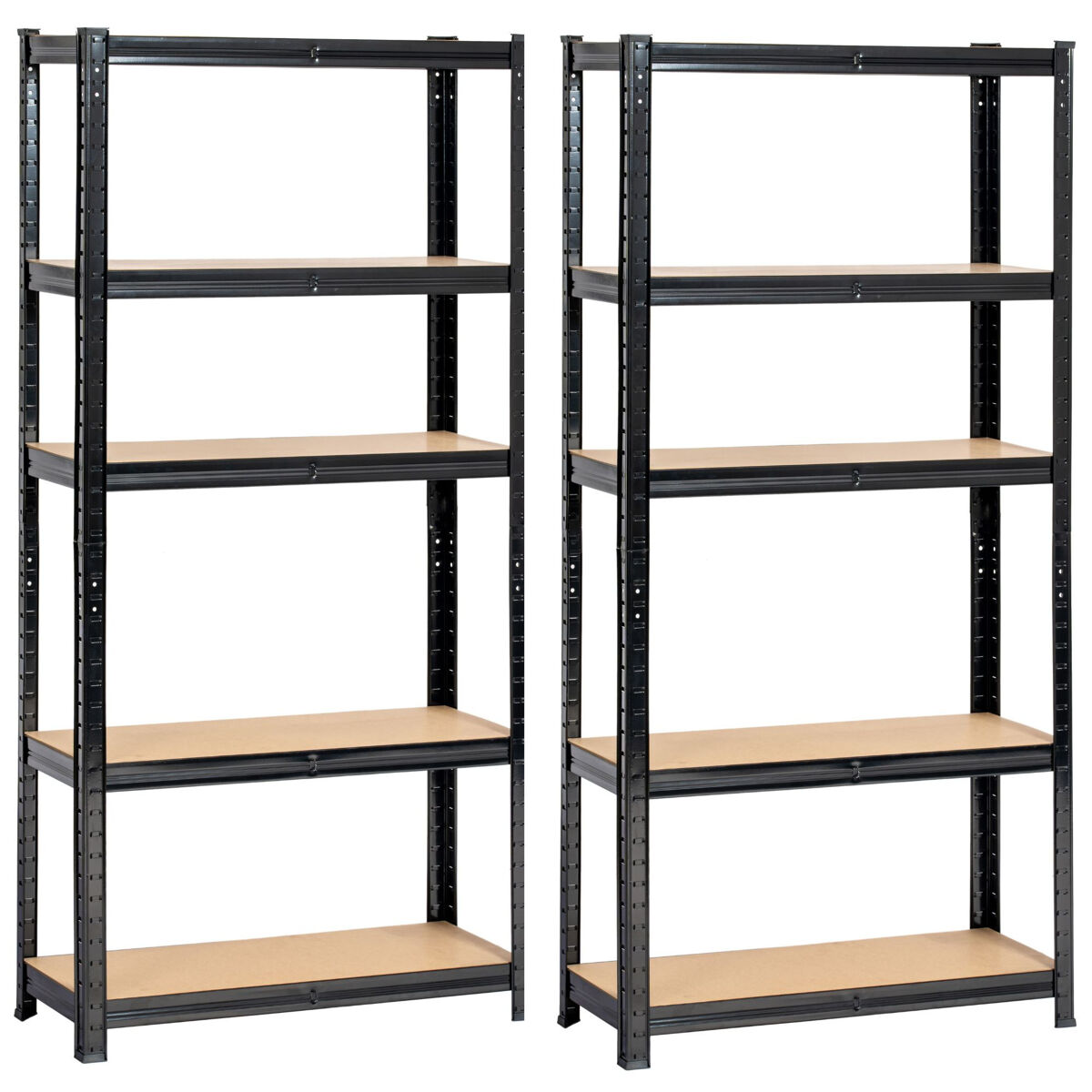 Conjunto de 2 estanterías metálicas modulares 70 Negro