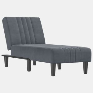 vidaXL Chaise longue veludo cinzento-escuro