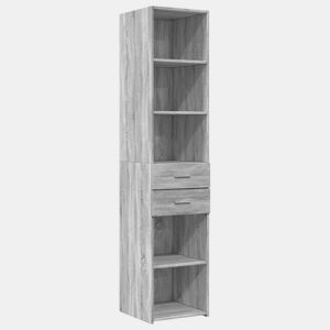 vidaXL Armário alto 40x42,5x185 cm derivados de madeira cinza sonoma