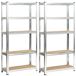 Conjunto de 2 estanterías metálicas modulares 70 Conjunto de 2 estanterías metálicas modulares 70 Negro