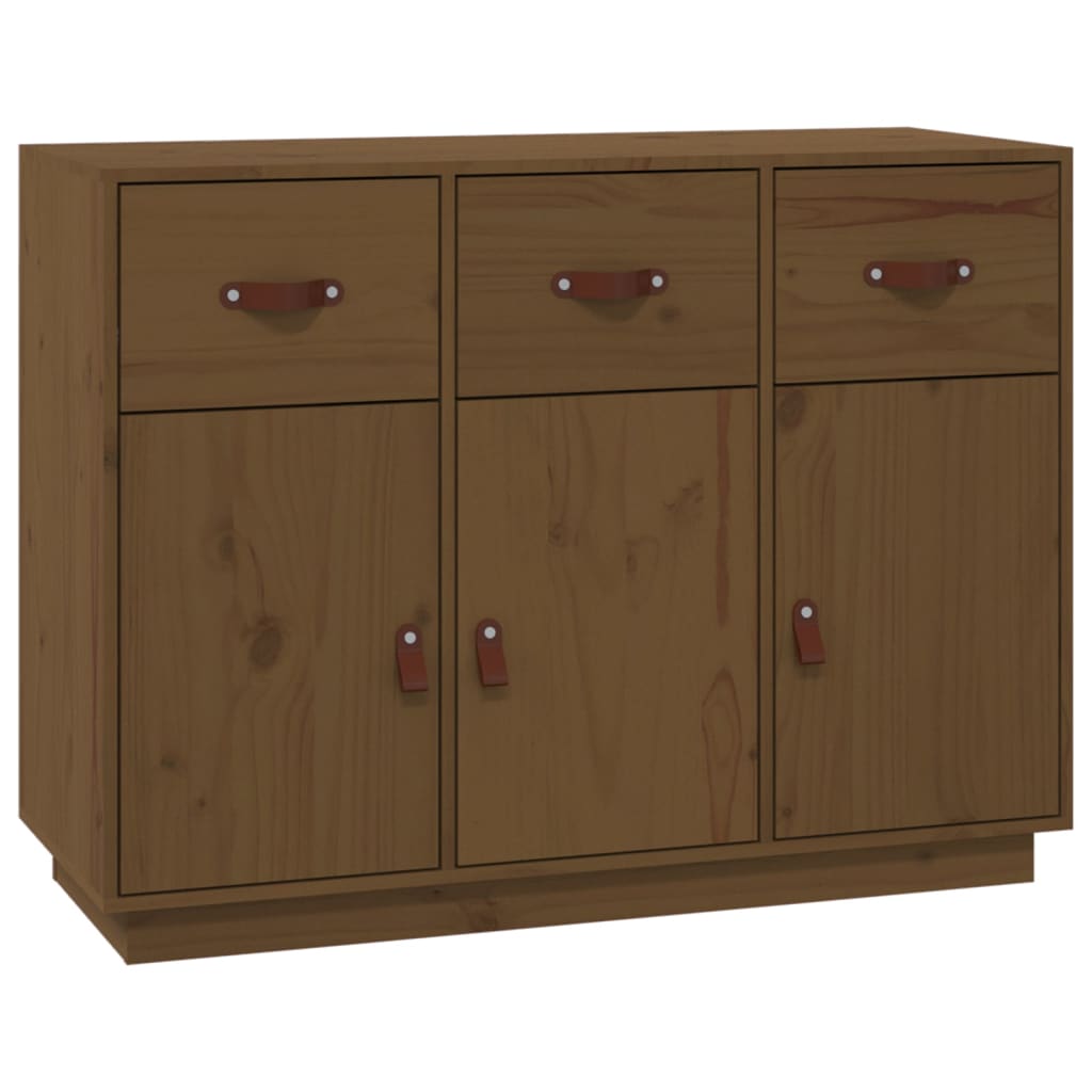 Vidaxl aparador de madera maciza de pino marrón miel 100x40x75 cm