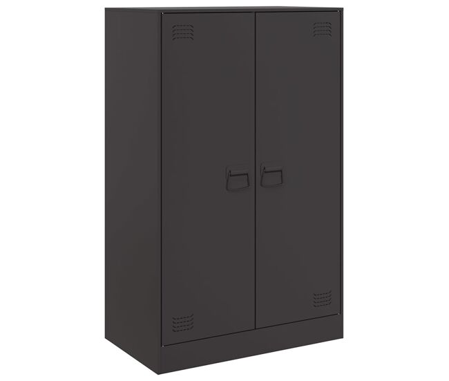 Vidaxl aparador de acero negro 67x39x107 cm