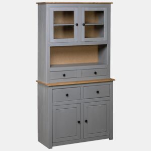 vidaXL Armário alto 93x40,5x180 cm pinho maciço Panama cinzento