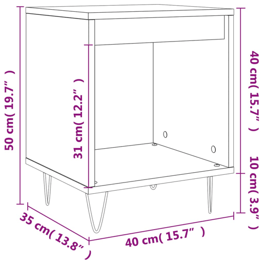 vidaXL Mesa de cabeceira 40x35x50 cm derivados de madeira branco vidaXL Mesa de cabeceira 40x35x50 cm derivados de madeira branco