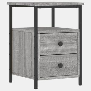 vidaXL Mesa cabeceira 34x35,5x50 cm derivados madeira cinzento sonoma
