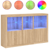 vidaXL Aparador com luzes LED 162x37x100 cm carvalho sonoma