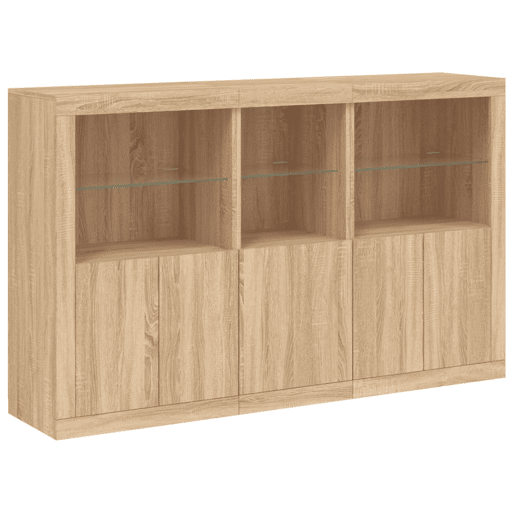 vidaXL Aparador com luzes LED 162x37x100 cm carvalho sonoma