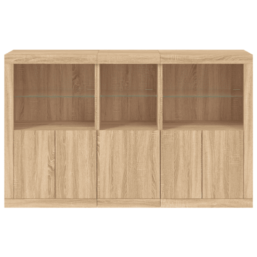 vidaXL Aparador com luzes LED 162x37x100 cm carvalho sonoma
