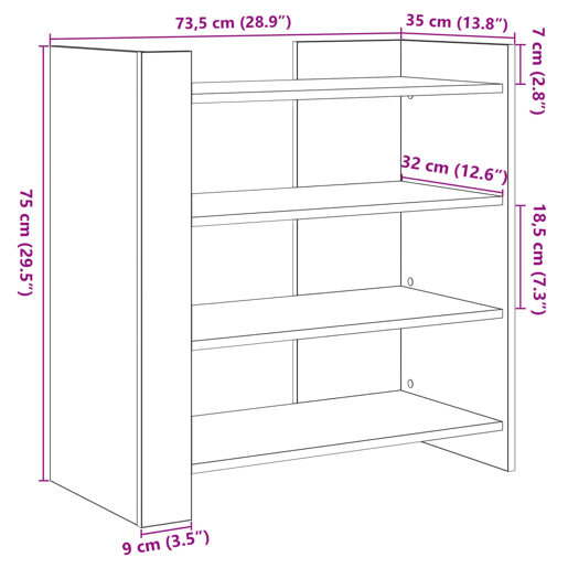 vidaXL Aparador 45x35x75 cm derivados de madeira branco vidaXL Aparador 45x35x75 cm derivados de madeira branco
