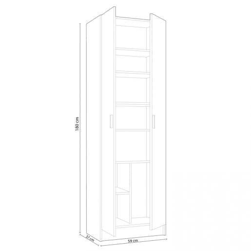 Armário multiusos SL 60 de 2 portas Branco 60 x 180 x 37 cm