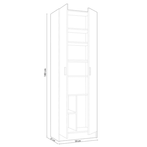 Armário multiusos SL 60 de 2 portas Branco 60 x 180 x 37 cm