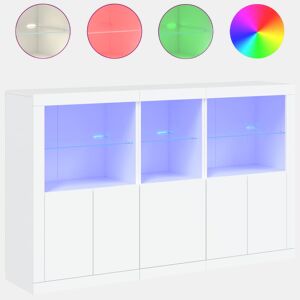 vidaXL Aparador com luzes LED 162x37x100 cm branco