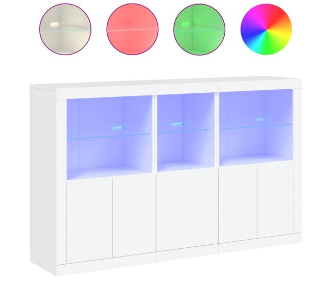 Vidaxl aparador con luces led blanco 162x37x100 cm